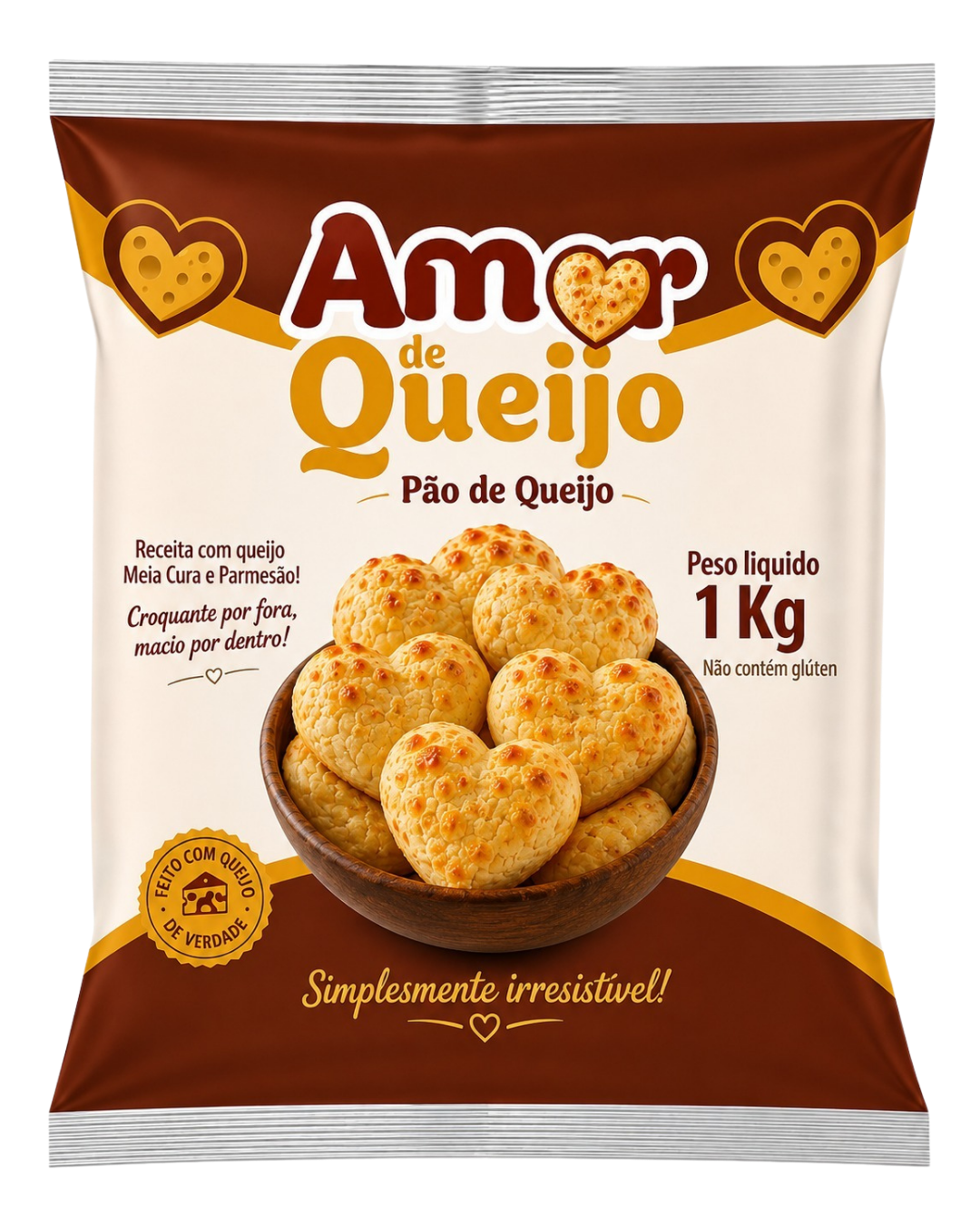 Embalagem Amor de Queijo Coração 1kg
